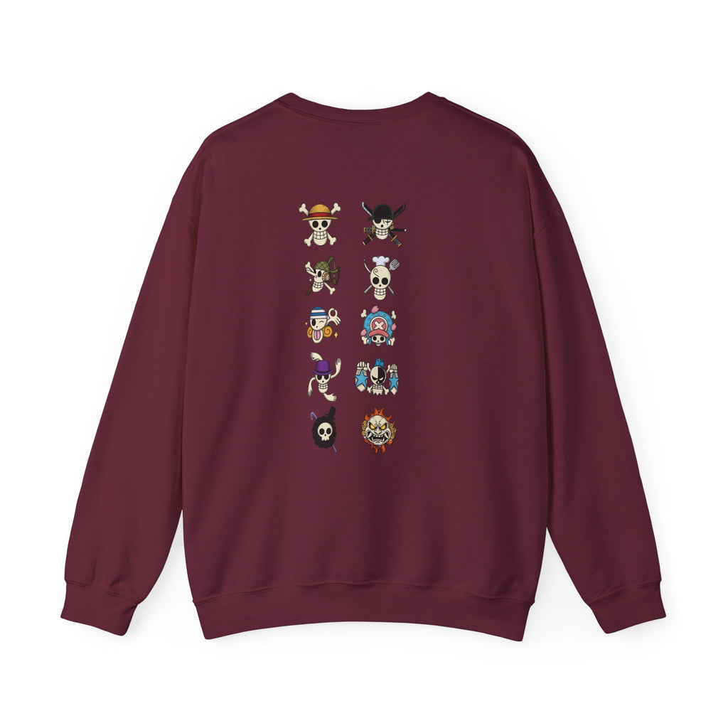 One Piece Crewneck Sweatshirt | Anime Straw Hat Pirates Back Print