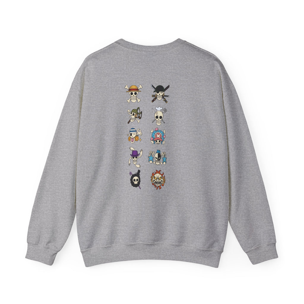 One Piece Crewneck Sweatshirt | Anime Straw Hat Pirates Back Print